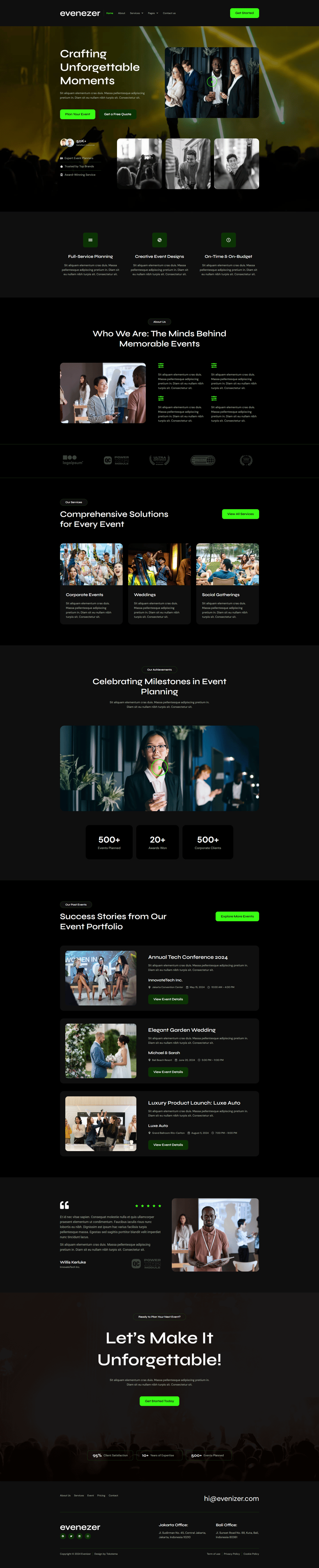 Evenizer Event Organizer Elementor Template Kit, WP Template Kits ft